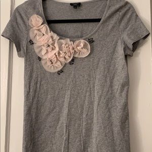 NWOT Talbots t shirt with flower appliqué